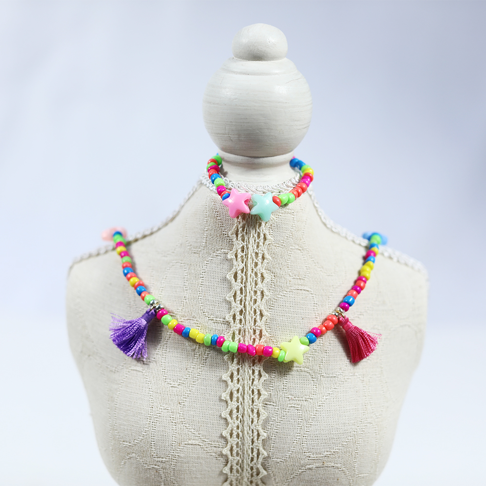 Collar de borde de vidrio de arcoiris