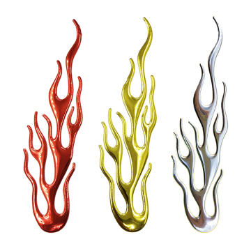 Universal 3D Emblem Sticker - Fire Flame Decal for Motorcycle and Car