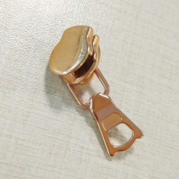 Vàng có độ bóng cao Mạ kim loại Zipper trượt