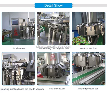 Automatic Vacuum Packing Machine for Spicy Cabbage Kimchi Pickles in Premade Bags