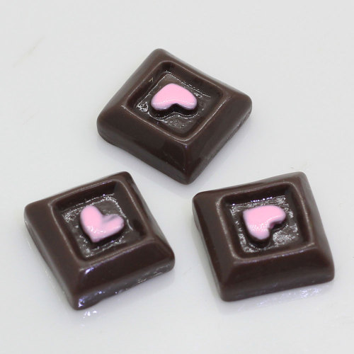 100 pièces coloré carré Cube chocolat bonbons en forme de résine Cabochon pour artisanat fait main décoration perles Slime