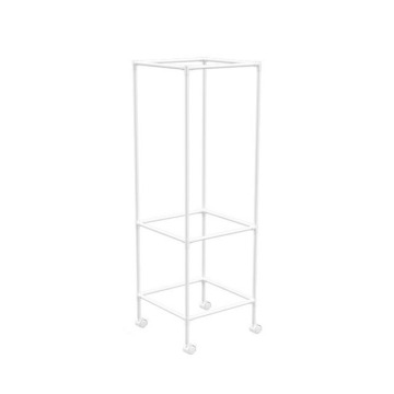 Movable 2-Tier White Clothes Drying Rack with Wheels for Hanging Home Linens