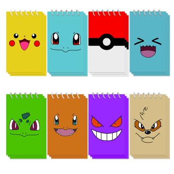 24pcs Pokemon Cartoon Coil Student Notebook - Cute Girl, Heart Design, High Appearance Level