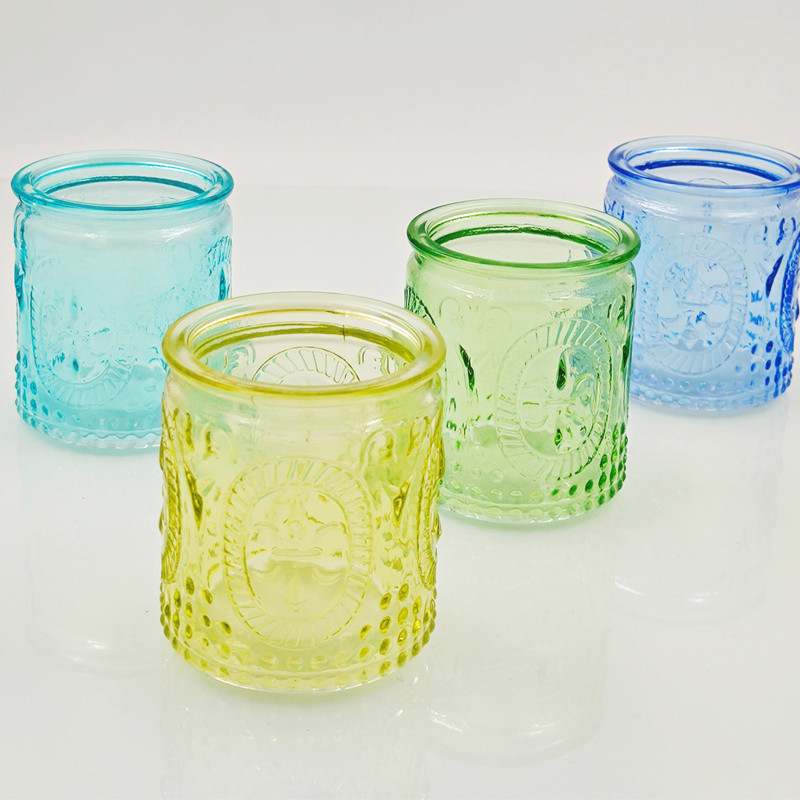 Каляровая шкляная духмяная трымальнік свечкі