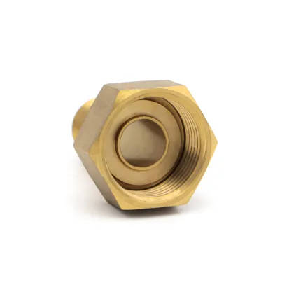 Screw Brass Water Meter Coupling Water Meter Connectors Brass Pipe Fittings With Washer