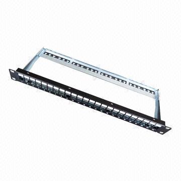 24-port Blank Patch Panel, Available in Cat6 (Cat5e) Keystone Jacks (Metal), OEM/ODM Orders Welcomed