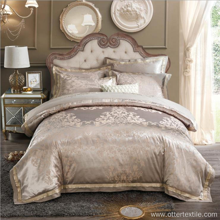 wholesale luxury Satin silk jacquard embroidery duvet cover