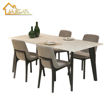 Best Selling Rectangular White Marble Top Dining Tables for Restaurant and Home Use