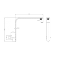 Chromed Brass Cantilevered Flat Shower Arm