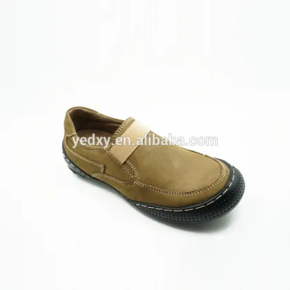 2015 latest design slip-on style leather upper children genuine leather casual shoes
