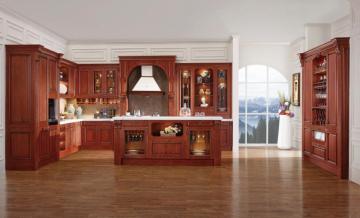 2020 Oulin solid wood kitchen cabinets with island