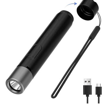 Powerful Multifunctional Rechargeable Flashlight with Cigarette Lighter and Twin Arc for Emergency, Camping, and Home Use