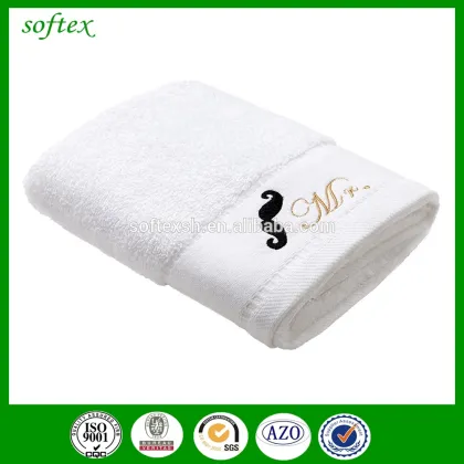Mr And.Mrs Embroidery Towels in hotel