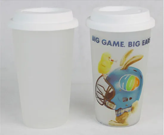 Double Wall Sublimation Frosted Glass Drinking Water Bottle With Lid
