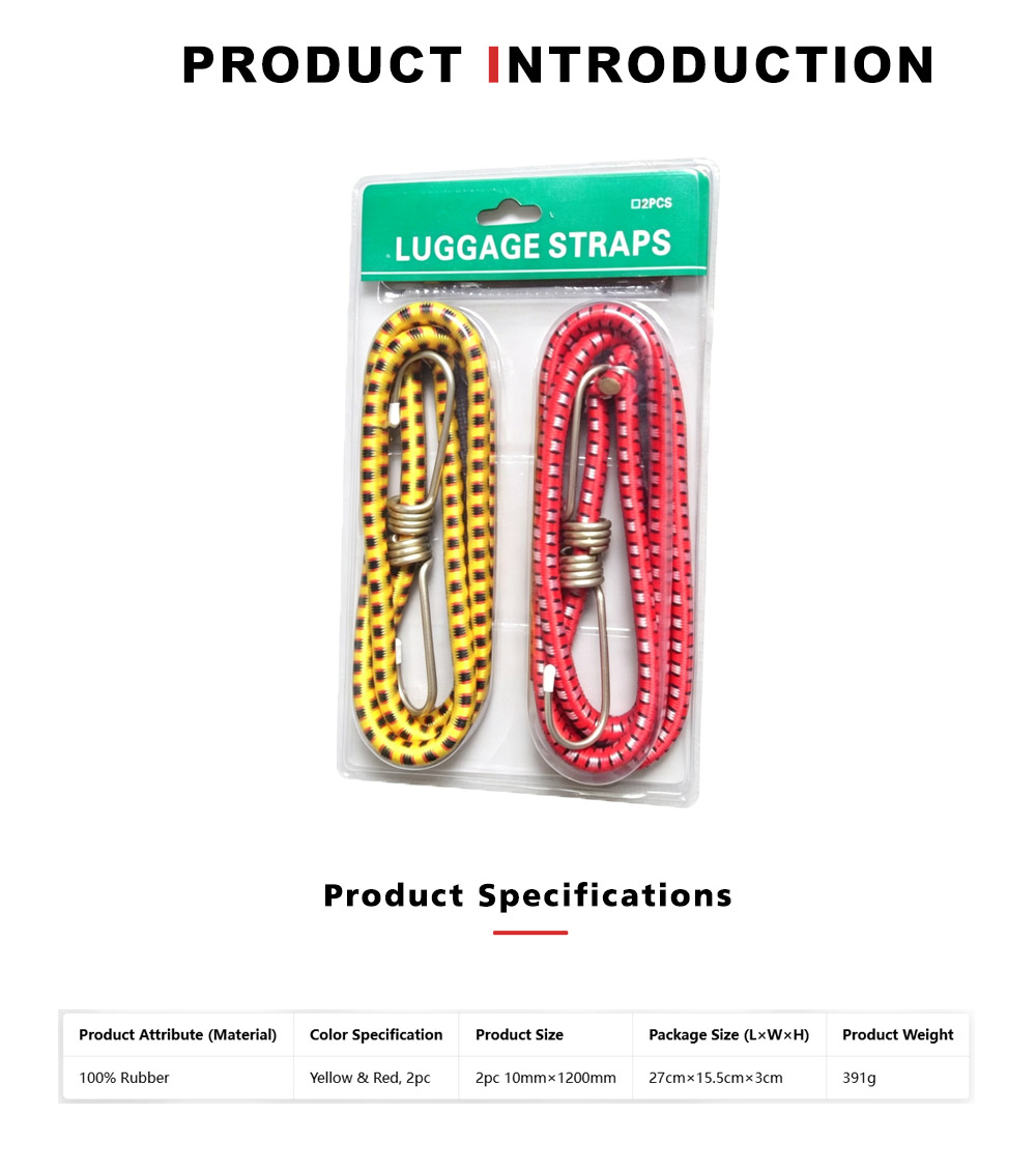 Double Blister Pack Luggage Straps with Hooks x