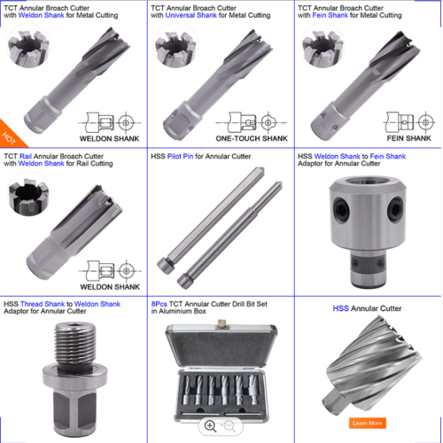 Drilling holes broaching annular cutter for steel pipe