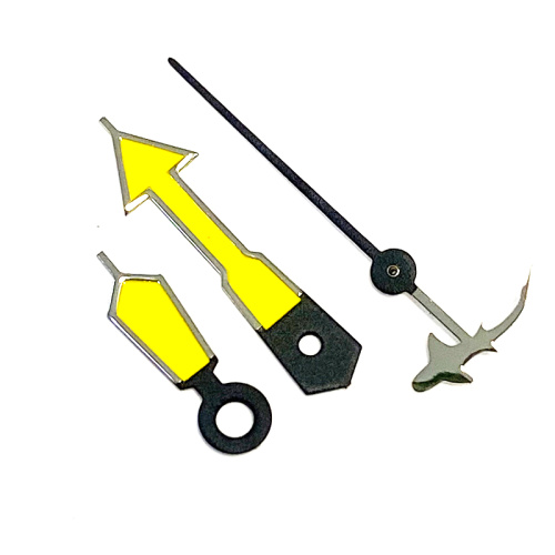 Fish second watch hands with arrow tips