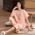 100% Cotton Short Sleeve Pajamas Women