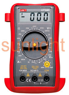 Palm Size Digital Multimeter, AC/DC/Resistance UT30D