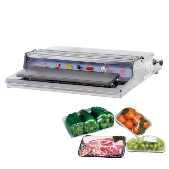 HUALIAN TW-450E Desktop Hand Food Meat Vegetable Fresh Cling Film Tray Wrapping Sealer - 45pcs/min