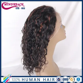 Wholesale highlight color full lace human hair wig