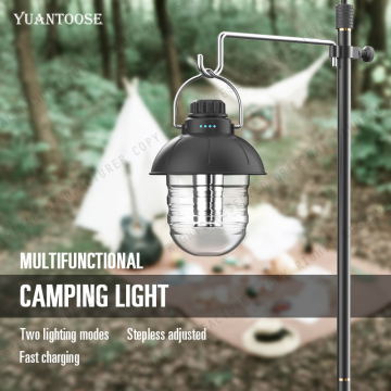 Retro Mini LED Tent Light: Stepless Dimming & Rechargeable (2600mAh) for Camping