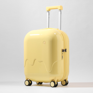Smart ABS PC Ice Cream Trolley Suitcase with USB Charging Port and Cup Holder