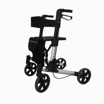 Home Care Double Folding Aluminium Rollator With Seat