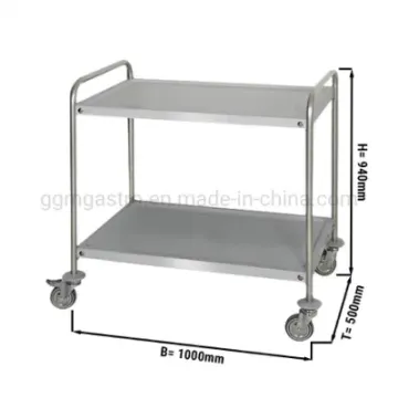 Commercial Catering Equipment Serving Trolley with 2 Shelves