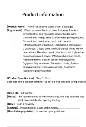 OEM/ODM Vegan Noni Fruit Slimming Enzyme Drinks