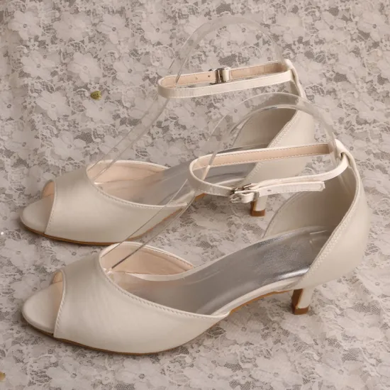 Women's Small Heel Shoes Bride Size 10