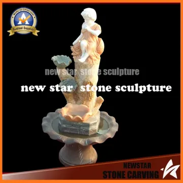 Beige Marble Stone Feature Fountain for Square Place Decoration (NS-1144)