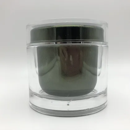 CONTENEUR ACRYLIQUE VERT 200G EMBALLAGE COSMETIQUE LOQ MOQ IMPRIME