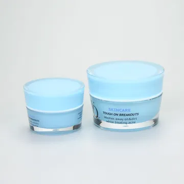 luxury 15ml 30ml 50g plastic acrylic empty cosmetic jars bottles container blue lid