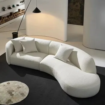 Modern Minimalist European Berber Fleece Special-Shaped Fabric Sofa for Arc Living Room