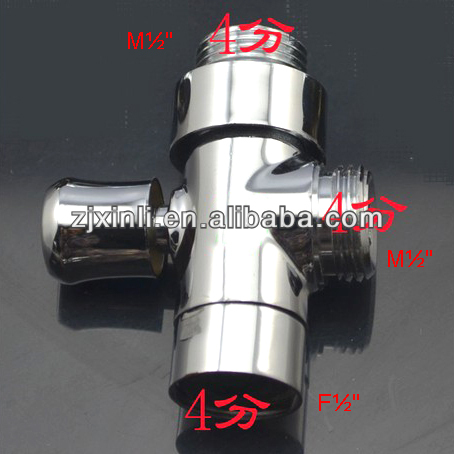 Brass Diverter, Shower Kit Water Separate Water Diverter, M1/2"-M1/2"-F1/2"