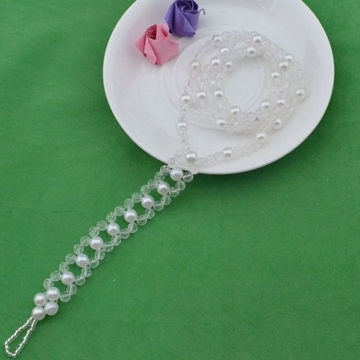 Crystal clear plastic beads fashion insider pearls wholesale anklets, OEM/ODM orders are welcome