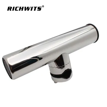 316 Stainless Tournament Style Clamp on Fishing Rod Holder for Rails 7/8" to 1", Rail Mount Rod Holder