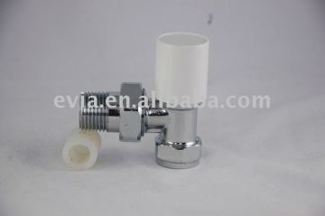 Plastic handle brass sealing Levigation Polished chrome angle radiator valve