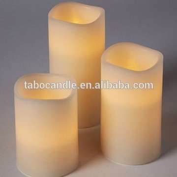 Wave Top Pillar LED Wax Candle with Remote