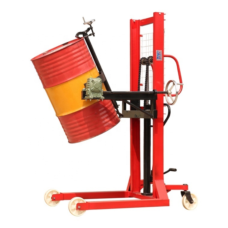 Manual Oil Forklift Hydraulic Drum Lifter Pallet Stacker -