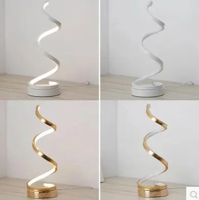 Elegant Round Base Spiral LED Table Lamp