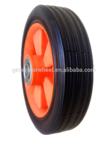 7 inch solid rubber wheels for handcart, golf trolley, garden caddy