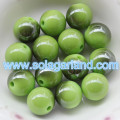 6-20MM Super Shiny Plastic Juicy Globe Beads Metallic Two Tone