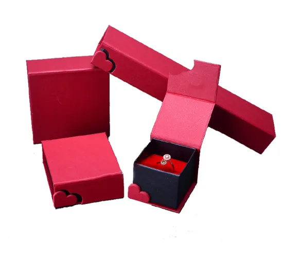 Red Jewelry Gift Box Ring Pendant Bracelet Box