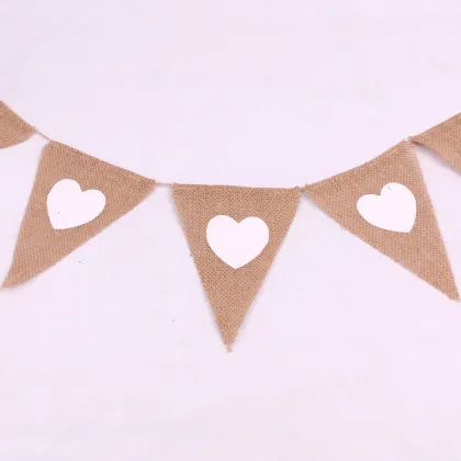 Hemp bunting heart flag