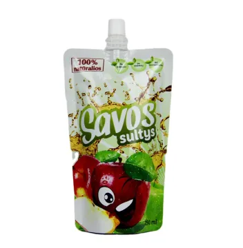 customized beverage juice liquid food packaging bag with spout drink stand up spout pouch