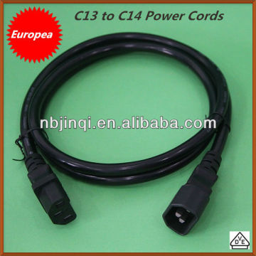 VDE Approval C13 to C14 Power Cords (10A/125V)