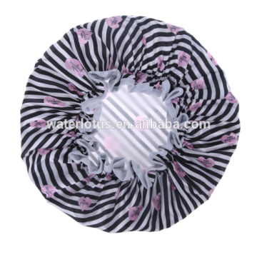 factory new style unique mouth print durable waterproof satin shower cap