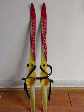 yellow kids cross country ski set